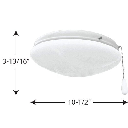 Progress Lighting AirPro Collection Universal Opal Glass Ceiling Fan Light Kit, P2602-30WB, 2-Light, White