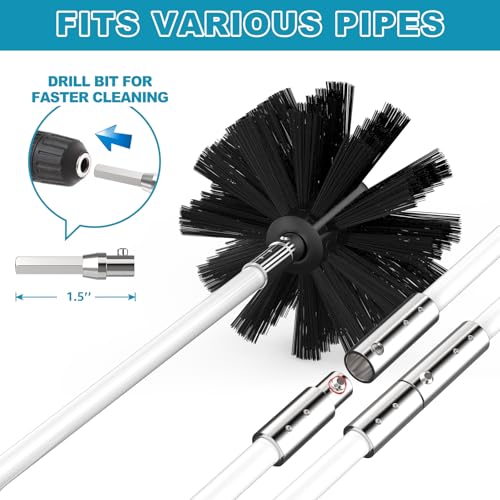 Sealegend 40Ft Dryer Vent Cleaner Kit with Flexible Rods & Brush Head