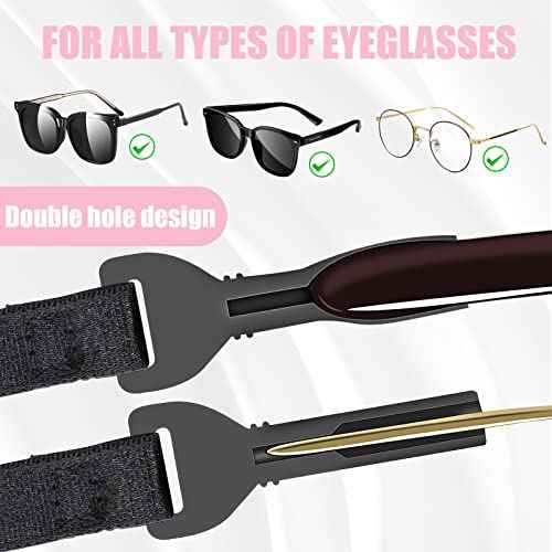Glasses Strap,Adjustable Eyeglasses Strap 5PCS Anti-Slip Sunglasses Strap for Men Women, Eye Glasses Straps Kids Glasses Strap Sports (8.7-22inch, Black/Pink/Yellow/Purple/Red)