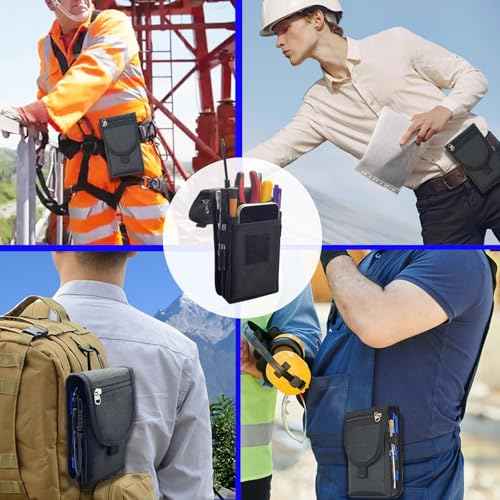 Belt Tool Pouch,Tactical Utility Pouch, Heavy-Duty Nylon EDC Multitool Organizer,Cell Phone Holder, Multi-Pockets Tool Holster Sheath Bag for Electricians Handymen Work Maintenance Dailylife Hiking