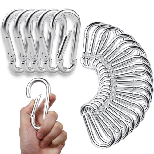 M8 Heavy Duty 3-Inch Carabiner Clips 50 Pack, Spring Snap Hooks for Swing, Hammock & Outdoor Gear