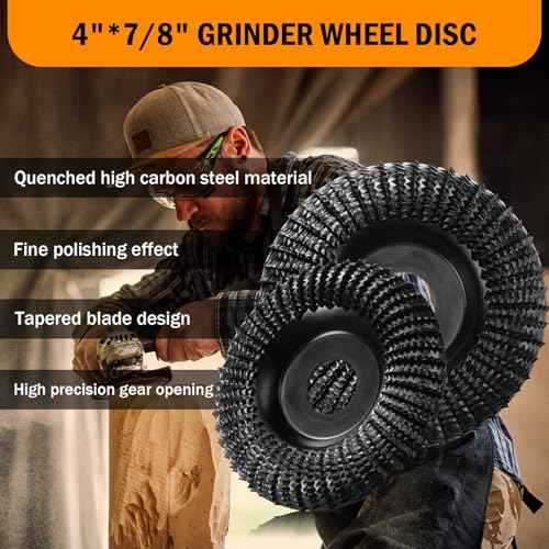 Wood Carving Disc 4 Inch,Wood Stump Grinder,Angle Grinding Wheel with 7/8¡±Arbor for Wood Carving, Shaping, Working,Tree Stump Remover