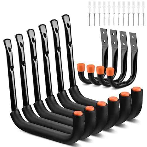 HORUSDY 10-Pack Garage Hooks, Utility Hook, 9" & 6¡± Garage Heavy Duty Wall Hook for Bikes, Kayak and Hanging Ladders