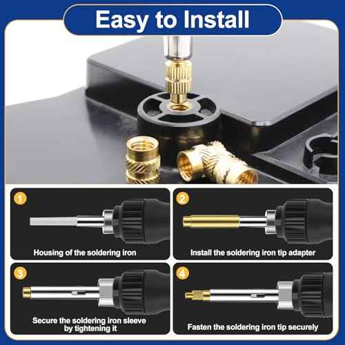 139PCS Heat Set Insert Tool,100W Digital Soldering Iron with 130PCS Threaded Inserts Nut,6PCS Heat-Set Insert Tips (M2 M3 M4 M5 M6 M8),2PCS Soldering Tip Connecting Rods