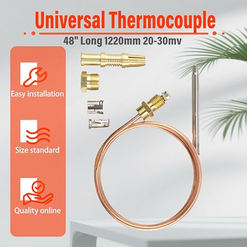 ActyGo 48IN Replacement Oven Snap-On Thermocouple Set 1980-048 for Robertshaw/Montague