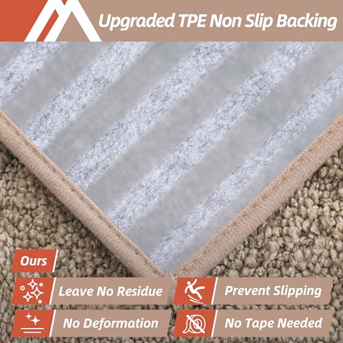 COSY HOMEER Beige Edging Stair Treads Non-Slip Carpet Mats 28x9 Inches, 15 Pieces