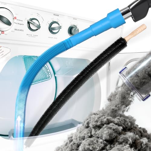 Holikme Dryer Vent Cleaner Kit 2Pack with Blue Flexible Brush & Vacuum Attachments