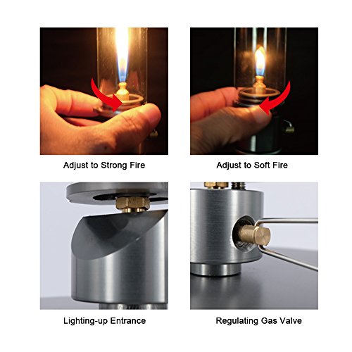 Lixada Lamp Light Butane Gas Light Lantern Outdoor Use Only for Camping Picnic Self-Driving (Gas Light Lantern)