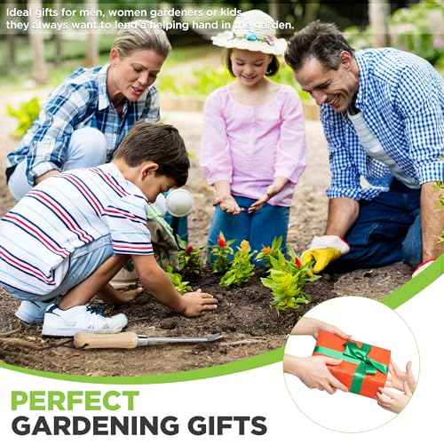 WORKPRO Dandelion Weeder Puller Tool with Wood Handle, Polished Stainless Steel Garden Weed Remover Tool, Two-Pronged Fork Weeder Tool for Lawn Farmland Transplant Gardening Plant Tool