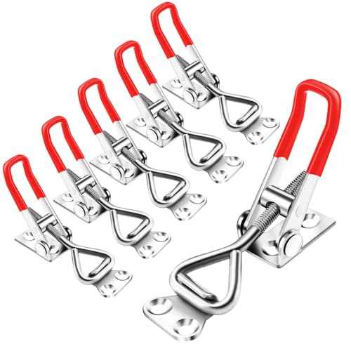 6 Pack Adjustable Toggle Latch Clamp 4001, Silver, 330Lbs Holding Capacity Pull for Lid Jig