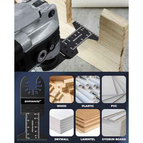GORWARE Multitool Blades, 60PCS Japanese Tooth Blades for Wood Plastic, Universal Oscillating Tool Blades Fit Milwauke, Worx, Rockwell, Rigid