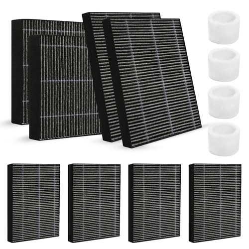 Gazeer 8-Pack Premium LEVOIT Superior 6000S Humidifier Filters + 4 White Sponge Filters (Gray)
