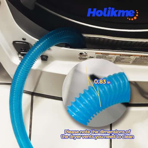 Holikme Dryer Vent Cleaner Kit - 2-Piece Blue Vacuum Attachment