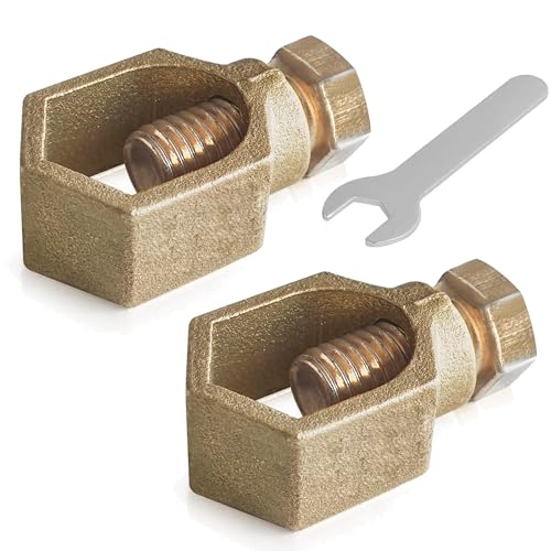 2pcs Copper Ground Rod Clamp for 1/2''-5/8'' Grounding Rods - Solderless Connection