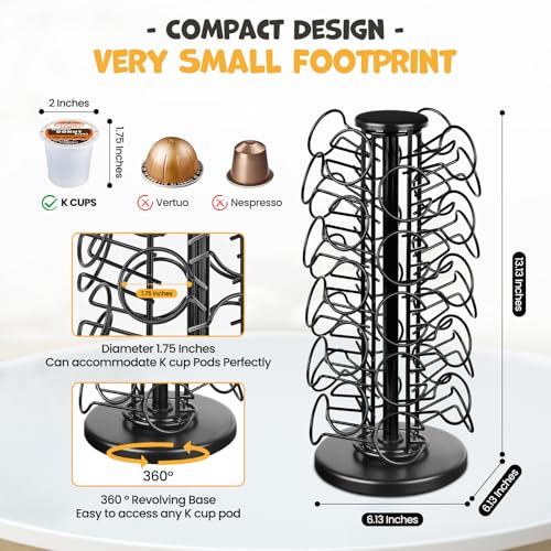 BLACKSMITH FAMILY Carousel K-Cup Holder, 40-Pod Capacity, Black - Standard