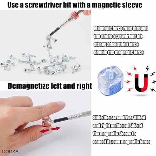 High Magnetic Screwdriver Drill Bit Set - With Magnetizer K5 Impact Resistant Non Slip Bit, Universal Anti-Slip Magnetic Electric Screwdriver Set, 25 50 65 70 75 90 100 120 150mm (9Pcs)