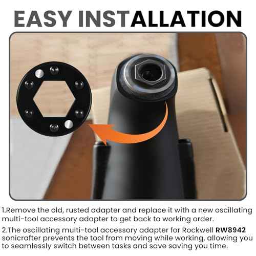 Zookpr 3 Pack RW8942 Oscillating Multitool Accessory Adaptor for Rockwell RW8942 Sonicrafter, Fit Other Sonicrafter Oscillating Tool Accessories