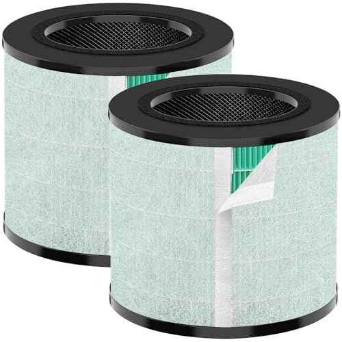 MK08 MK09 Air Filter Replacement For Air Purifier Compatible with MK08W MK09W Air Purifier, 4-Stage Filtration System(2PACK)