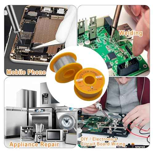 63-37 Solder Wire, no-wash tin-Lead Rosin cored Wire with 2% Flux,0.11 Pounds, Welding Supplies for Electronic Stained Glass Precision Repair DIY (1mm 50g)