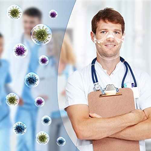 2PCS Transparent Face Shield, Lightweight Anti-Fog Clear Face Mask, Sturdy Breathable Clear Face Shield, Plastic Reusable Protective Face Mask for Men and Women