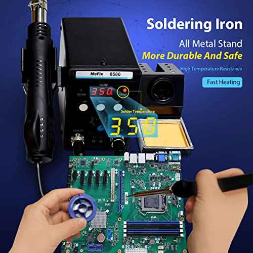 MeFix 8586 Soldering Station 2 in 1 Functions Electric Iron SMD Hot Air Rework Station