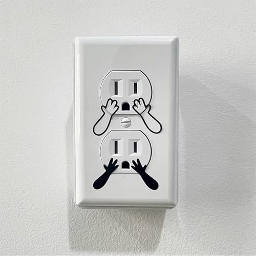 Ximimark 4 pcs Funny Vinyl Sticker Decal Cute Wall Art, Hand Socket Decals, Humorous and Funny Decals, Home Decoration