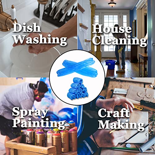 Yzurbu Disposable Arm Sleeves, Plastic Waterproof Oversleeves Protector Covers with Elastic on Cuff