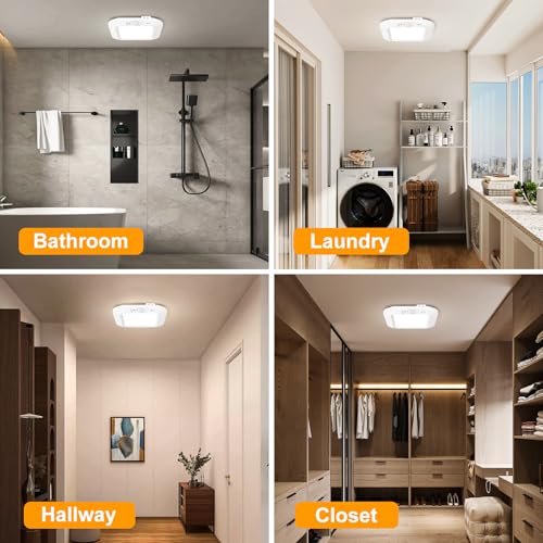 6000K Battery Operated Ceiling Light with Motion Sensor - Indoor LED Fixture