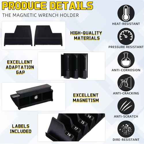 36 Pcs Modular Wrench Organizer Holder 2 Sets Magnetic Wrench Organizers Storage Magnetic Modular Tool Racks for Tool Box Drawer Organization Storage Gift for Father Brother(Red&black)