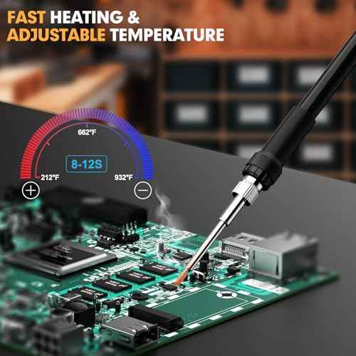 Cordless Soldering Station for Dewalt 20V Max Battery-with 2 Auxiliary Helpers Electric Digital LCD Display Soldering lron Station Fast Heating Up Soldering Station for DlY,Appliance Repair-Tool Only