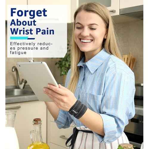 HiRui Wrist Brace for TFCC Tears, Adjustable Wristband Wrist Wraps Support for Fitness Weightlifting Tennis Tendonitis Carpal Tunnel Arthritis Pain Relief, One Size Adjustable (Black, 2 Pack)