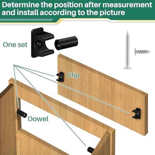 Juexica False Cabinet Front Clip False Drawer Front Clips Sink Tip Out Snap with Screws Screwdrivers for Hardware Replacements(Black,8 Pairs)