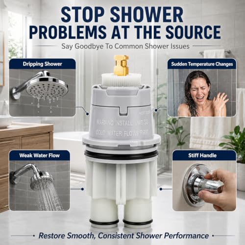 TOVEN-RV RP46074 Shower Cartridge for Delta Monitor 13/14 Tub/Shower Faucet - Compatible with R10000, R1100, R1800, R2200 Series, Pressure Balance, 1-Year Warranty