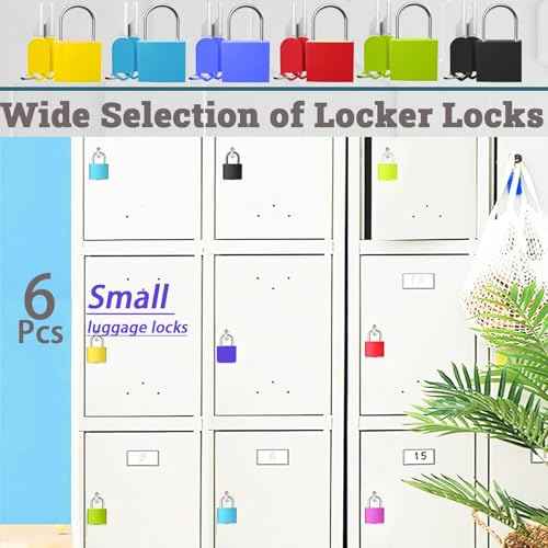 6 Pcs ?????????????? ?????????? ???????? ??????, Mini Key Locks for Lockers, Metal/Multicolor Small Locks with Keys, Perfect for Securing Backpacks, Boxes, School, and More