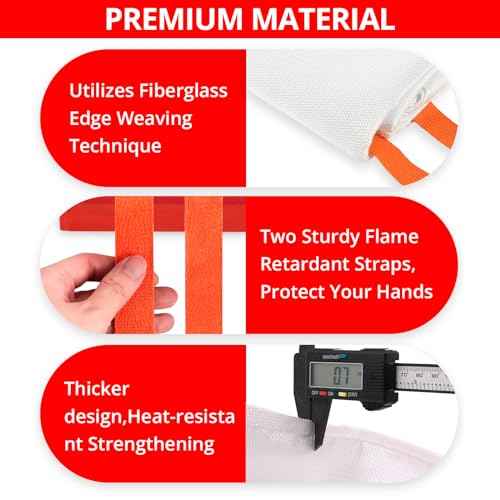 SecuCaptain Emergency Fire Blanket for Home and Kitchen - 40"x40" Flame Suppression Fiberglass Fire Blankets for House Camping Car Warehouse Office Emergency Survival Safety