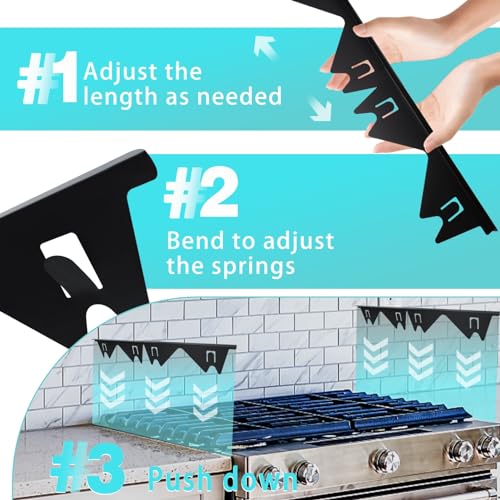 Black Stainless Steel Stove Gap Cover 2 Pack, Adjustable Retractable Range Guard
