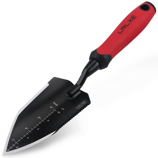 Garden Shovel-Heavy Duty Gardening Hand Trowel, Stainless Steel Garden Trowel with Rubberized Handle, Garden Tool for Soil Planting Digging Transplanting(Hand Trowel)