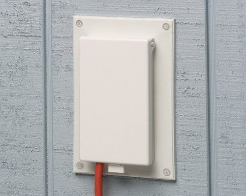 Arlington DBVR1W-1 Low Profile IN BOX Electrical Box with Weatherproof Cover for Flat Surface Retrofit Construction, 1-Gang, Vertical, White
