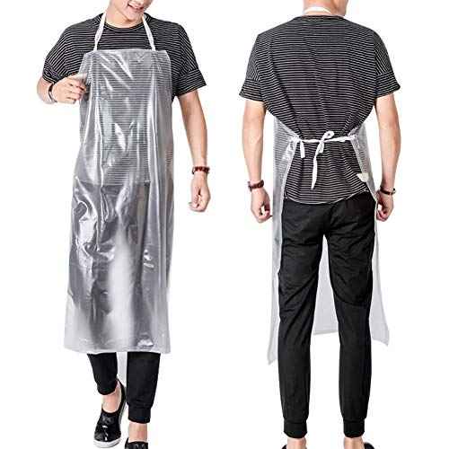 Unisex 47 x27.5 inches Heavy Duty Transparent PVC Waterproof Apron Made of Vinyl¡¦