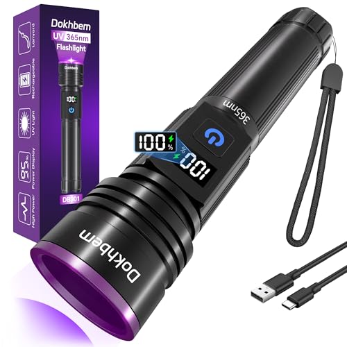 365nm Rechargeable UV Black Light Flashlight for Pet Urine & Stain Detection - 1 Pack