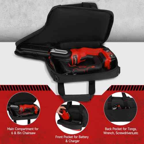 Mini Chainsaw Case Compatible with Milwaukee Electric Tool M18/ M12/CRDLSS 12V Fuel Hatchet 6In 8In Pruning, Waterproof Chainsaw Storage Bag Fits for RYOBI & Chrome (3004-20) & Accessories (Bag Only)