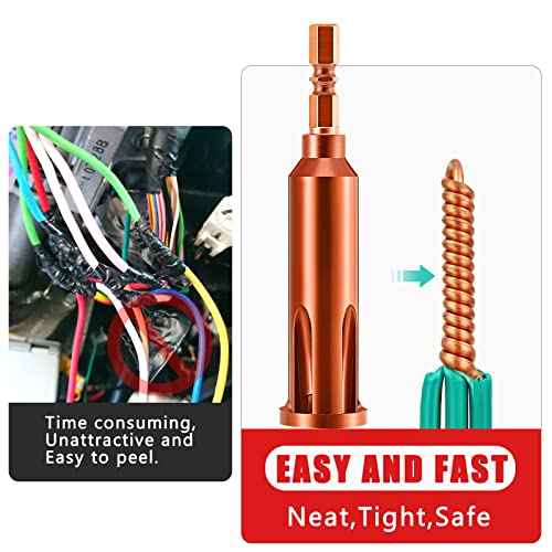 Universal Wire Twisting Tool Cable Wire Stripper and Twister Wire Stripping Tool for Electrician by Drill Driver or Manually (Brown)