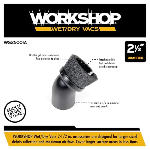 WORKSHOP Wet/Dry Vacs WS25001A 2-1/2-in. Dusting Brush Vacuum