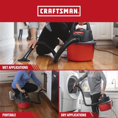 Craftsman 2.5 Gallon 2.5 Peak HP Wet Dry Shop Vacuum Portable Compact