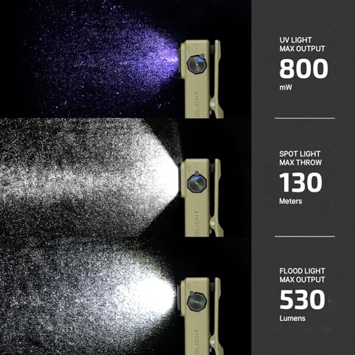 OLIGHT Oclip Ultra Rechargeable EDC Flashlight with UV Light - Olive Green