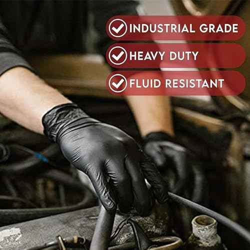 Black Nitrile Gloves Disposable Latex Free & Powder Free, 4 Mil Rubber Glove, Cleaning, Cooking, Mechanic(XS-XXL)