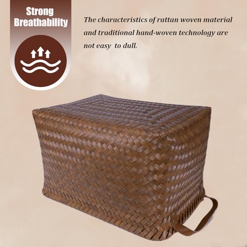 BROWNLILY Handwoven Wicker Storage Baskets, Pack of 4 (Brown)