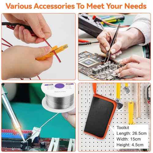Soldering Iron Kit,90W LED Digital Solder Iron Soldering Gun kit,Adjustable Temperature(180¡ÆC-480¡ÆC),19-in-1 Welding Tool Including Desoldering Pump, Multimeter, 5 Solder Tips,Helping Hands