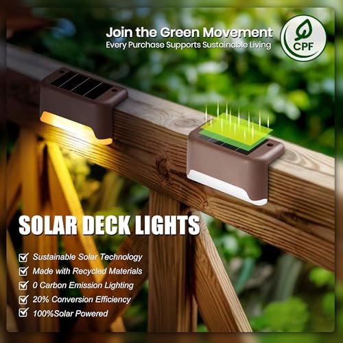 SOLPEX Solar Deck Lights Outdoor 16 Pack Warm White Waterproof Step Lights