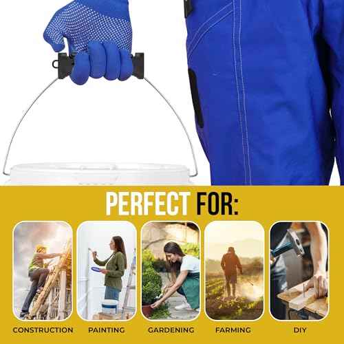 TEC Products HANDTEC Bucket Handle Grip - Ergonomic Rubber Handle Replacement for Construction, Farming, Gardening & DIY Projects - Non-Slip & Durable - Made in USA - Pack of 1 (4.75 x 1.5 Inches)